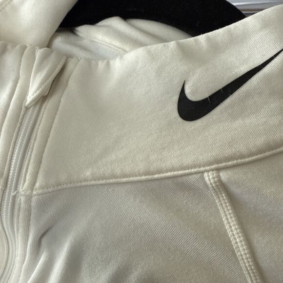 NIKE PRO COMBAT 1/4 Zip Fleece Women XL Dri Fit Sweater Thumbhole Training Gear - Picture 3 of 5
